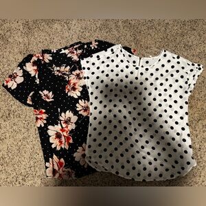Maurices Floral and Polka Dot Blouse